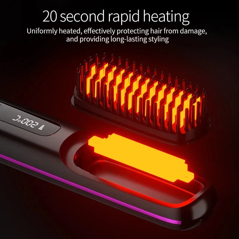 Wireless Hair Straightener | Ceramic Heating & Ionic Technology | USB Rechargeable & LCD Display - Image 3