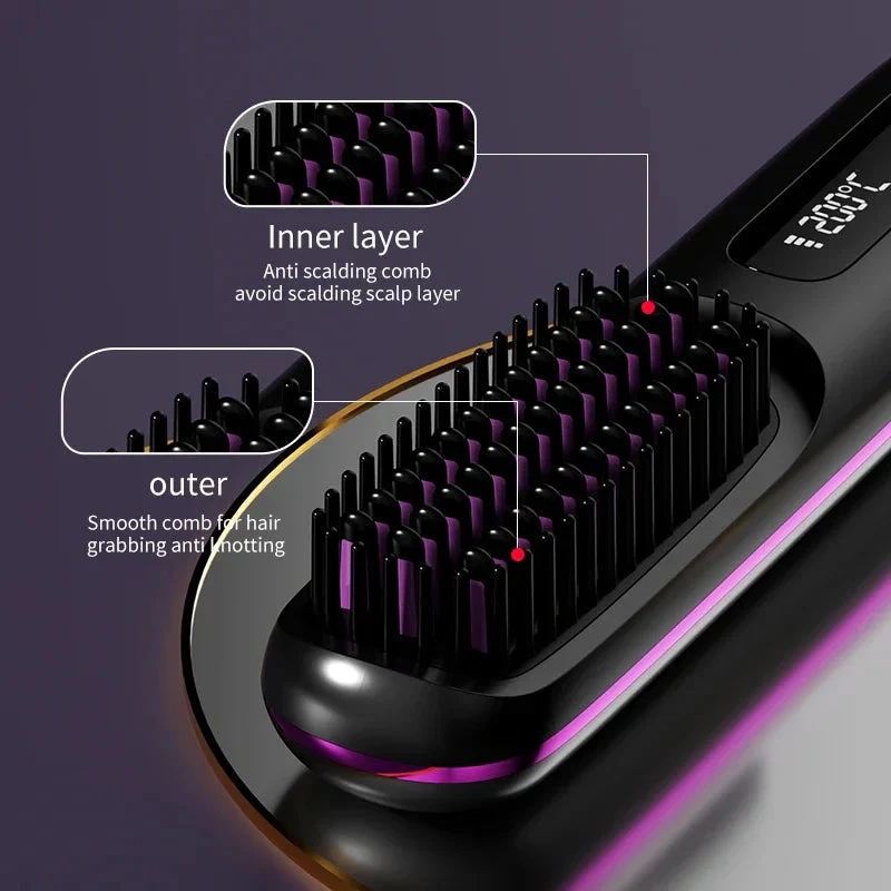 Wireless Hair Straightener | Ceramic Heating & Ionic Technology | USB Rechargeable & LCD Display - Image 4