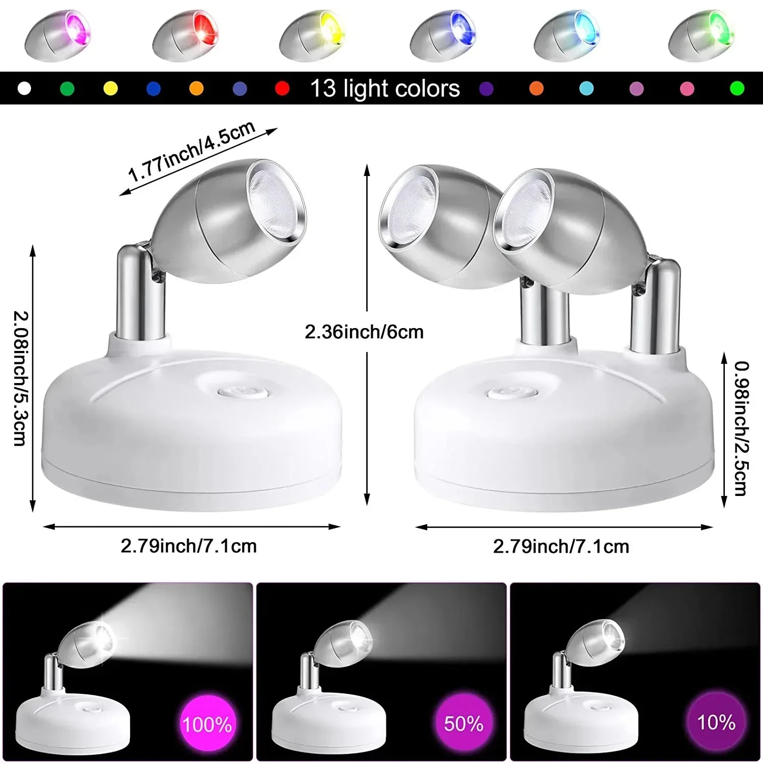 Wireless LED Spotlight | RGB Dimmable | Remote & Timer | Battery-Powered Accent Light - Image 6