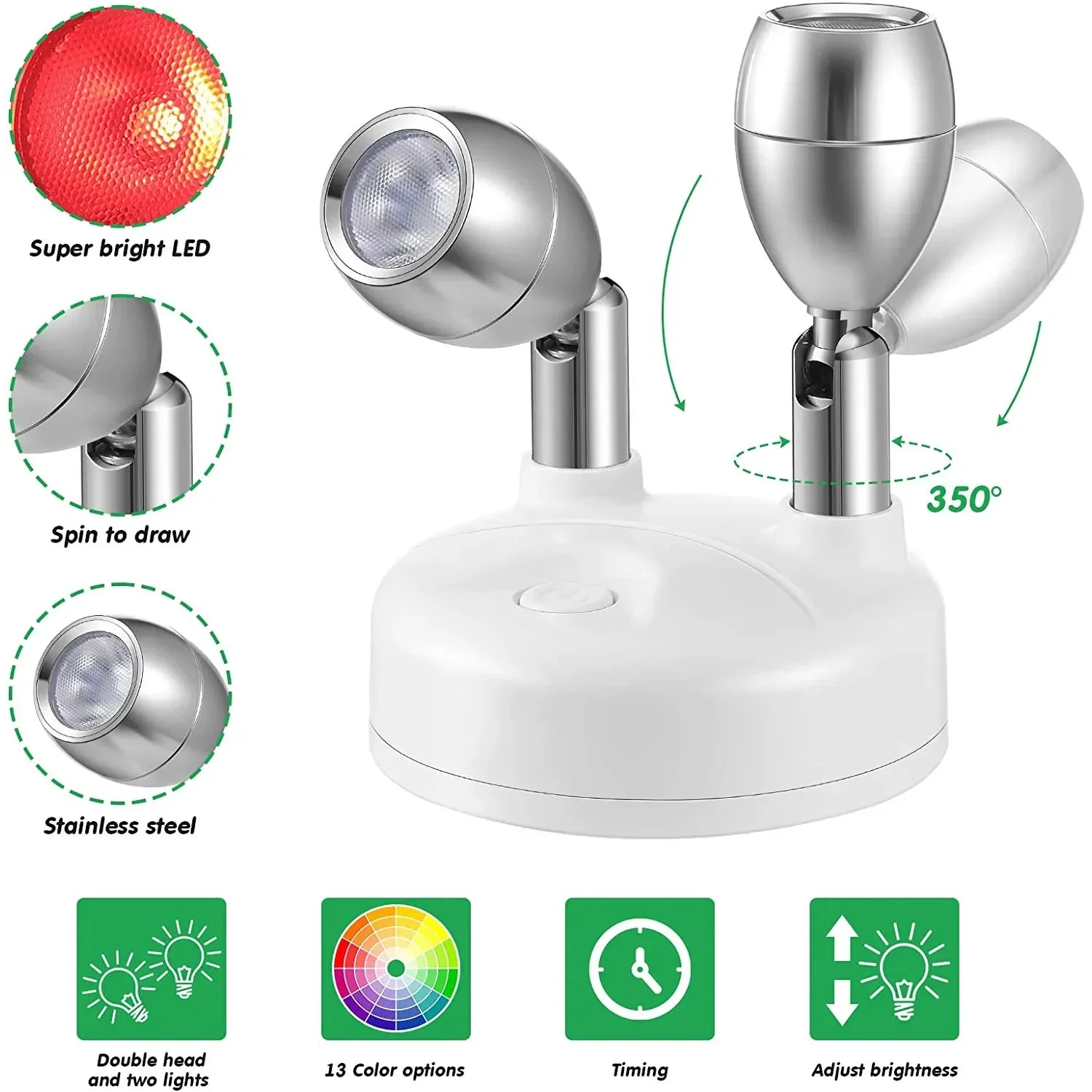 Wireless LED Spotlight | RGB Dimmable | Remote & Timer | Battery-Powered Accent Light - Image 7