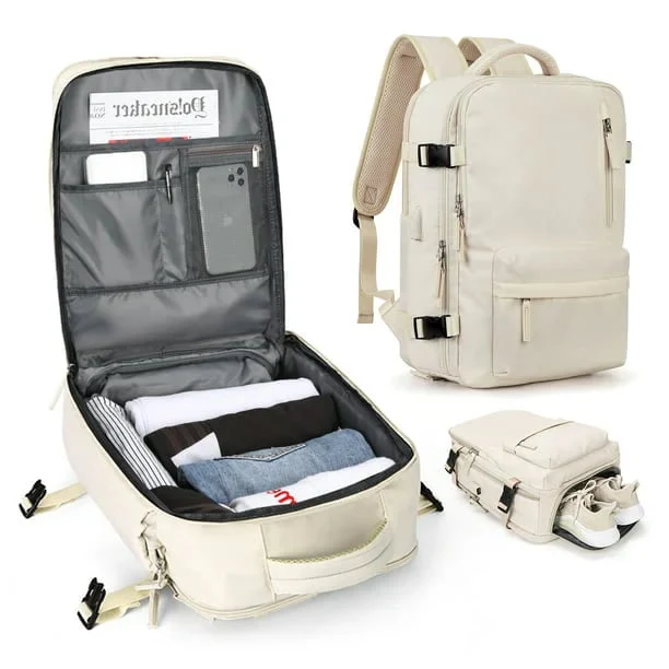 Women's Travel Backpack | 35L Capacity | Water-Resistant Nylon | Anti-Theft Pocket & Shoe/Wet Compartment