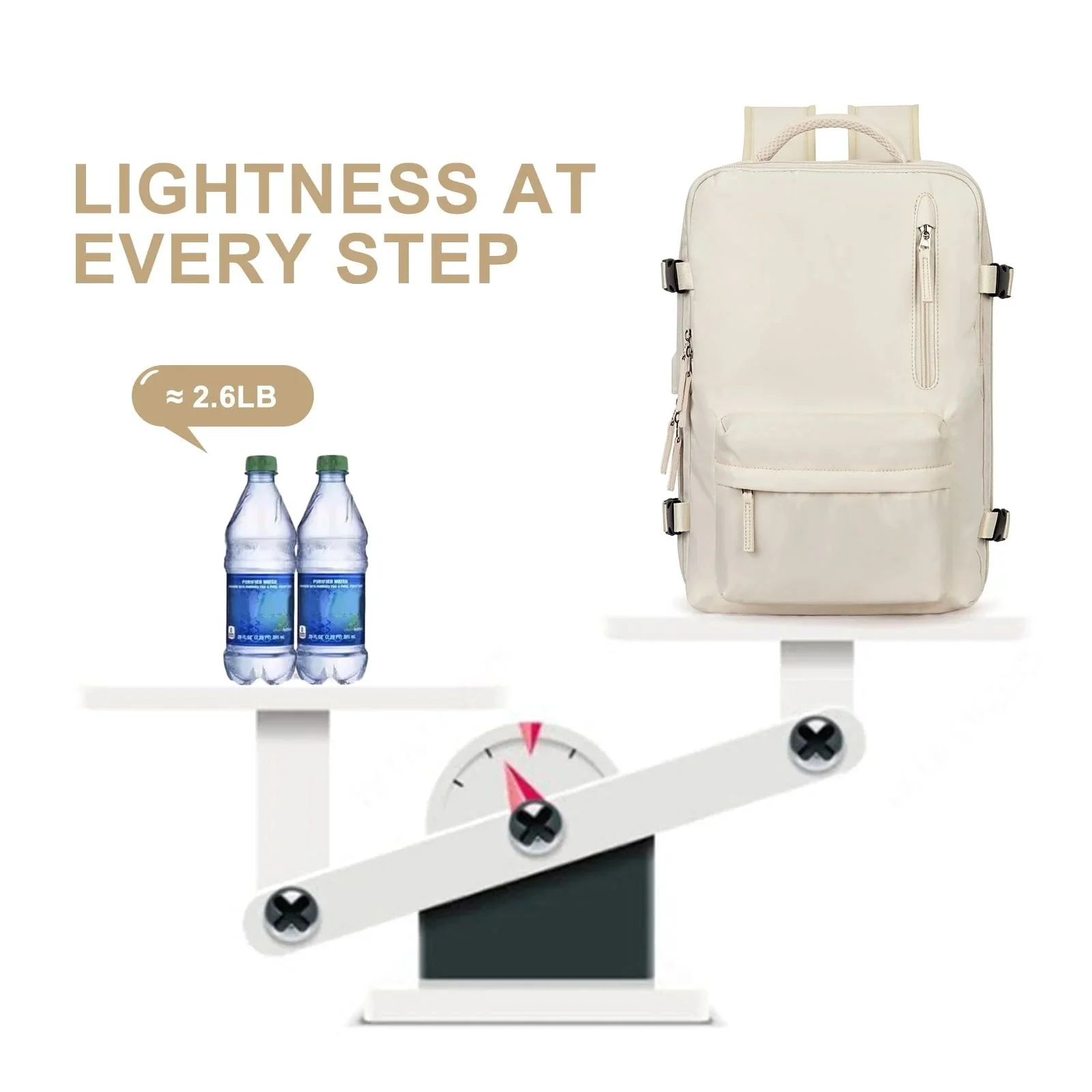 Women's Travel Backpack | 35L Capacity | Water-Resistant Nylon | Anti-Theft Pocket & Shoe/Wet Compartment - Image 4