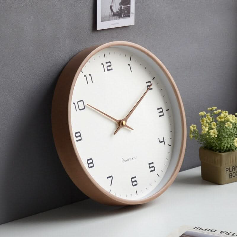 Wooden Wall Clock | Silent Sweep Movement | Solid Wood 30cm | Peaceful Ambience