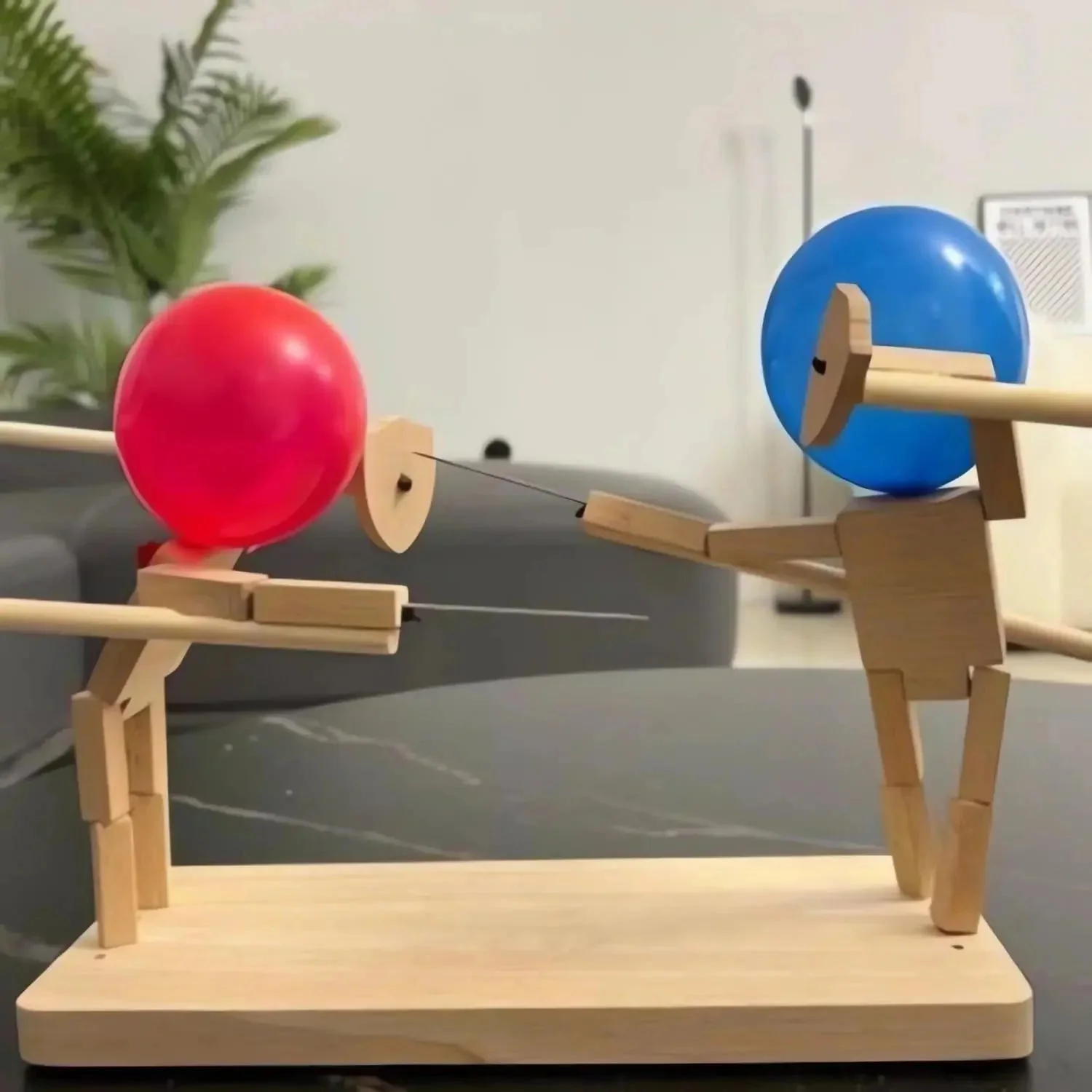 WoodKnights | Bamboo Balloon Battle Game | Handmade Skill Game Made of Wood | Includes 100 Balloons – For Family, Friends & Parties - Image 2